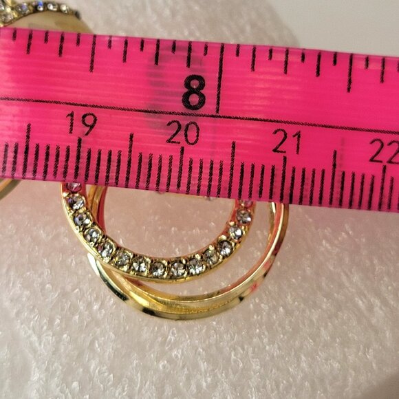 Gold Silver and Crystal Earrings - Picture 9 of 11